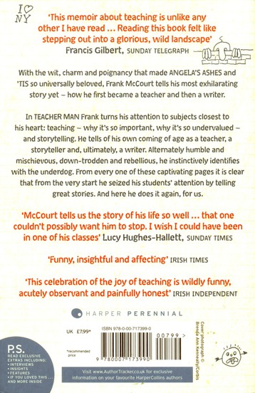Quatrième de couverture de « TEACHER MAN »