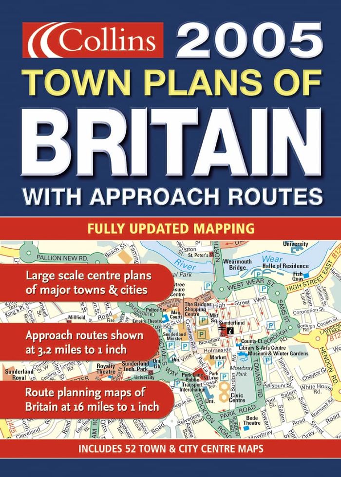 Couverture du livre « **2005TOWN PLANS ATLAS BRITAIN », librairie Les Contes Infusés à Corte