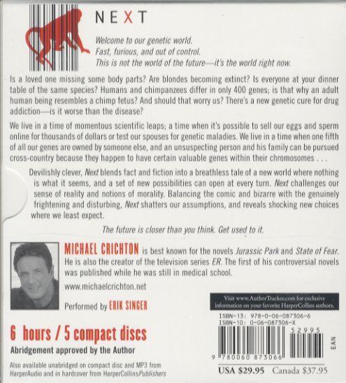 Quatrième de couverture de « NEXT »