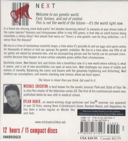 Quatrième de couverture de « NEXT »
