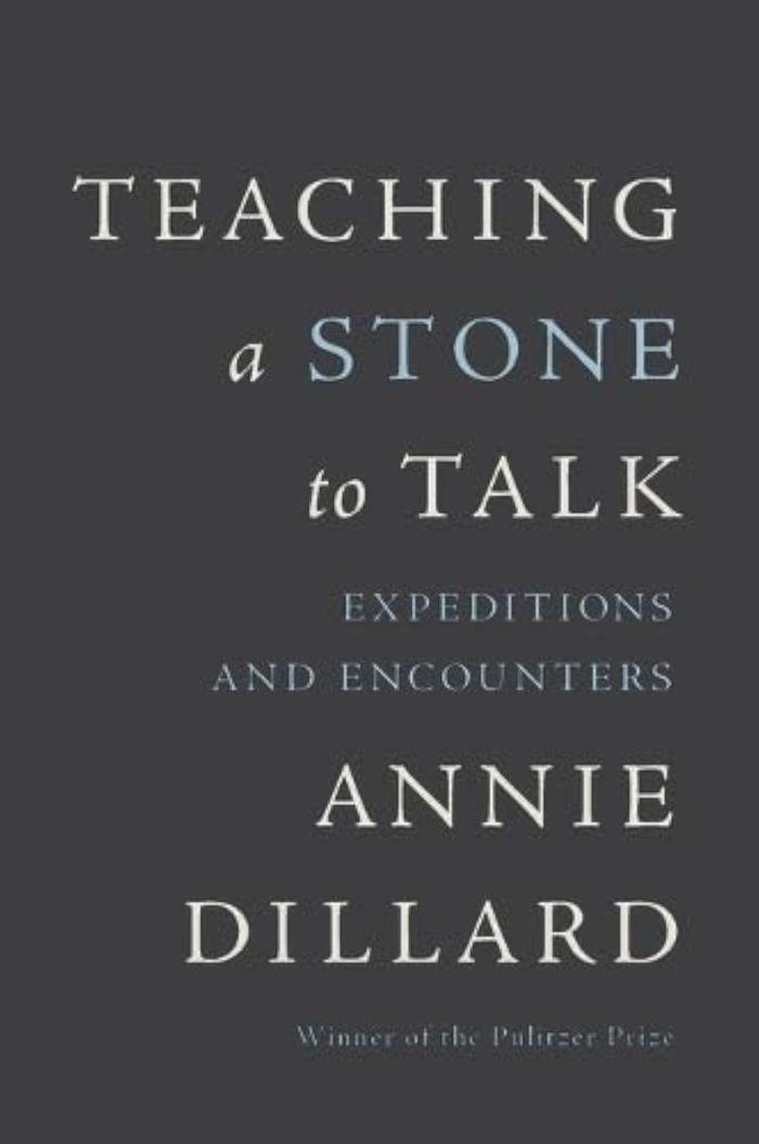 Couverture du livre « TEACHING A STONE TO TALK - EXPEDITIONS AND ENCOUNTERS » de Annie Dillard, librairie Les Contes Infusés à Corte