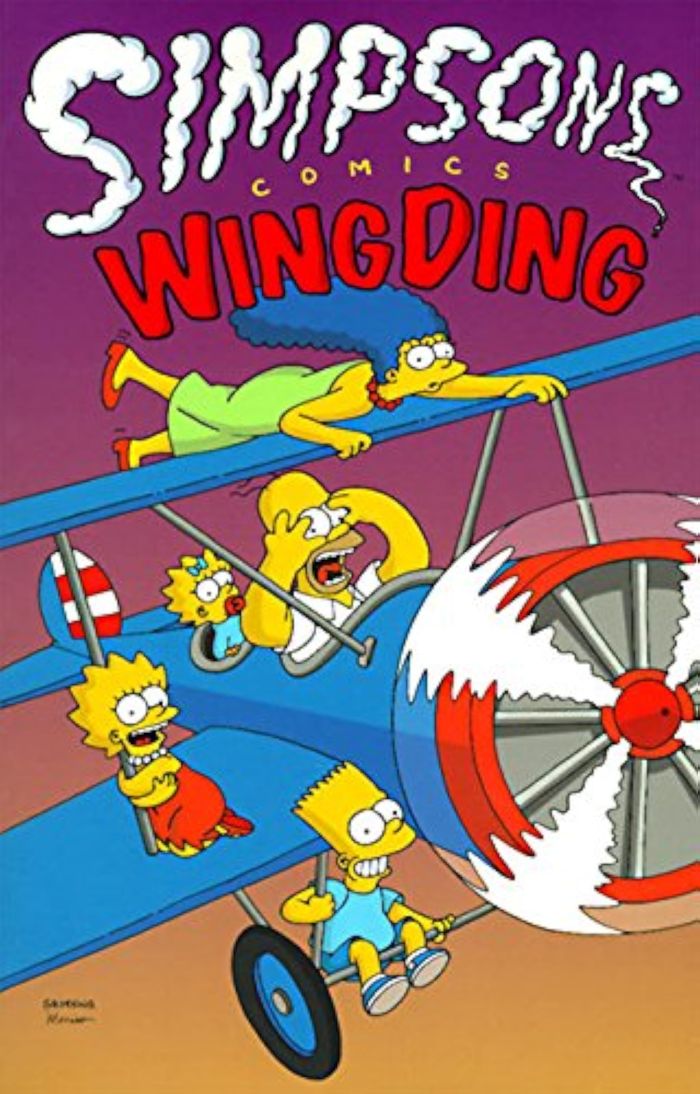 Couverture du livre « SIMPSONS COMICS WINGDING » de Matt Groening, librairie Les Contes Infusés à Corte
