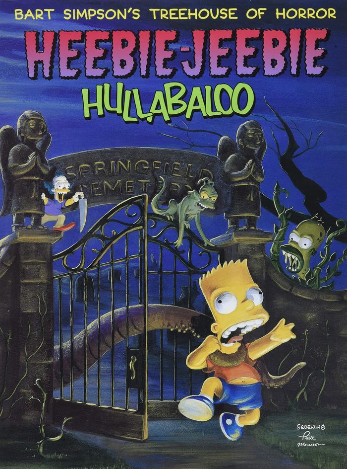 Couverture du livre « BART SIMPSON'S TREEHOUSE OF HORROR HEEBIE-JEEBIE HULLABALOO » de Groening Matt, librairie Les Contes Infusés à Corte