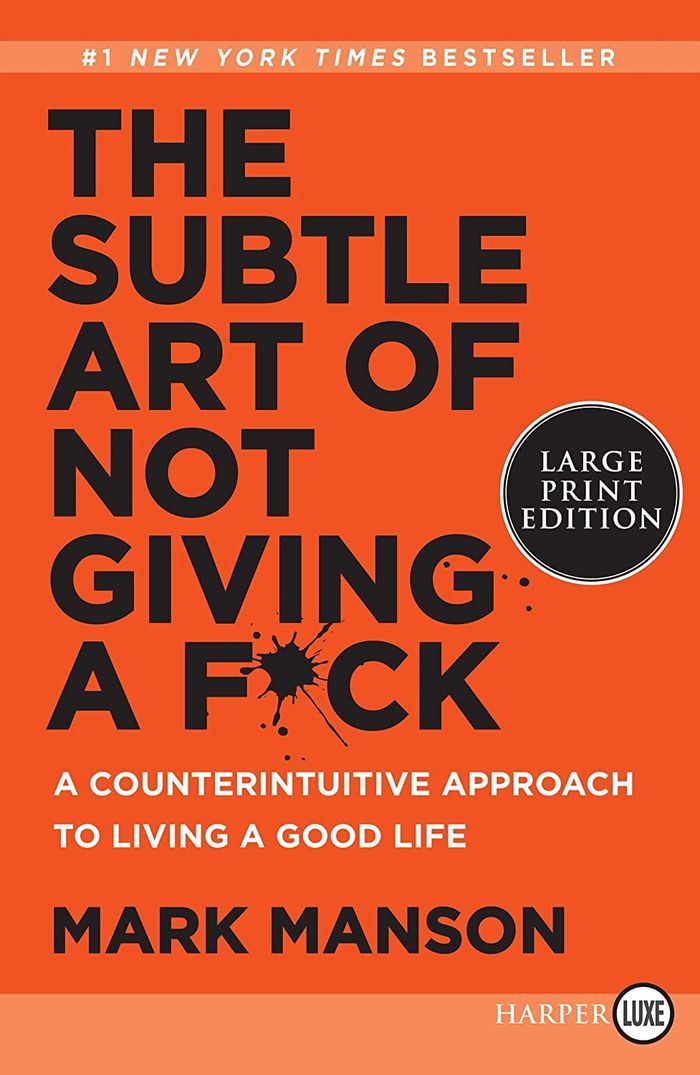Couverture du livre « THE SUBTLE ART OF NOT GIVING A F*CK - A COUNTERINTUITIVE APPROACH TO LIVING A GOOD LIFE - EDITION EN » de Mark Manson, librairie Les Contes Infusés à Corte