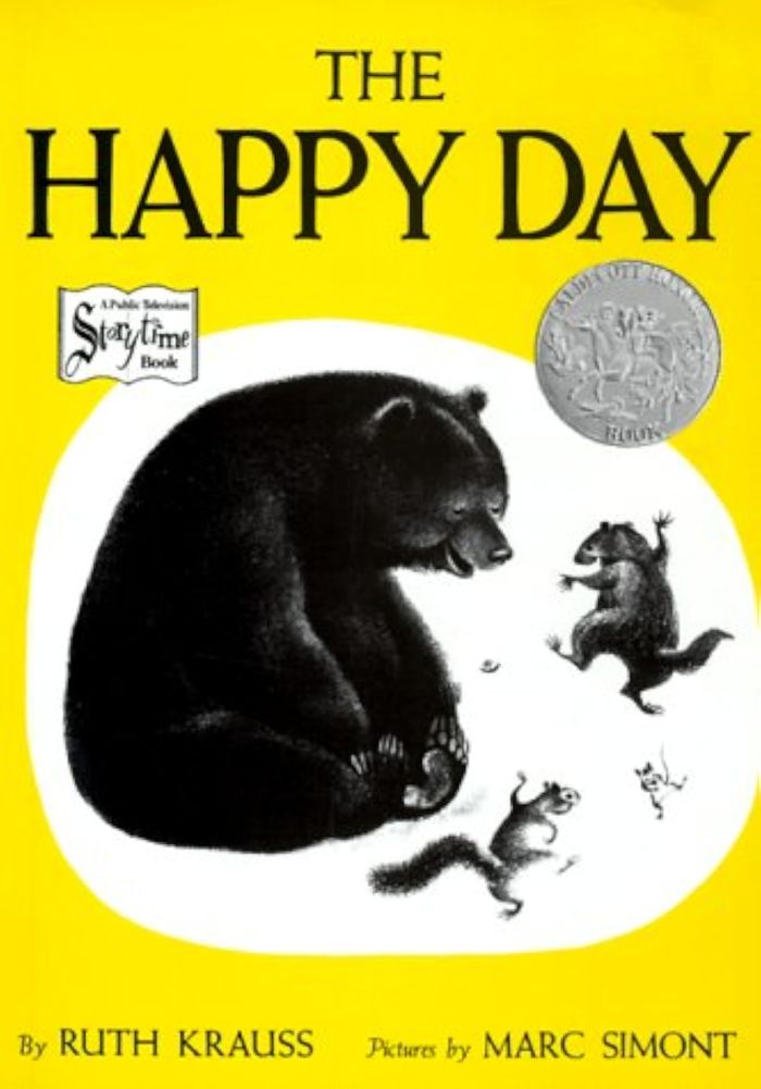 Couverture du livre « THE HAPPY DAY » de Krauss/simont, librairie Les Contes Infusés à Corte