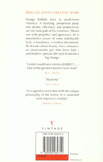 Quatrième de couverture de « BABBITT »