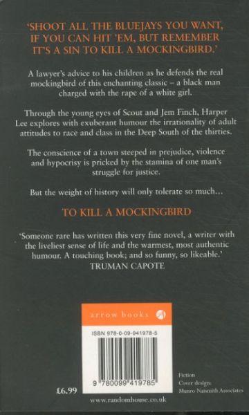 Quatrième de couverture de « TO KILL A MOCKINGBIRD (BLACK COVER) »