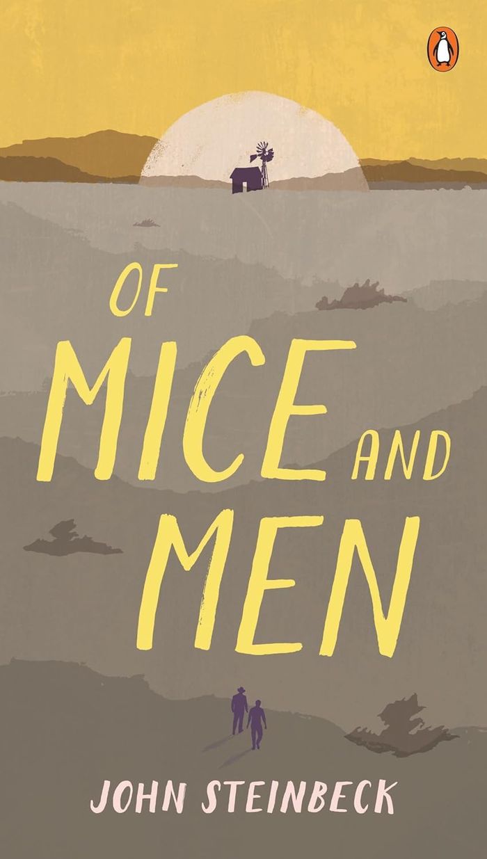 Couverture du livre « OF MICE AND MEN » de John Steinbeck, librairie Les Contes Infusés à Corte