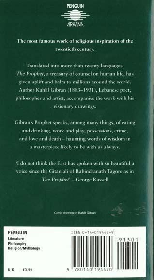 Quatrième de couverture de « THE PROPHET »