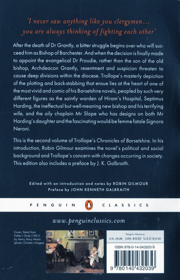 Quatrième de couverture de « BARCHESTER TOWERS »