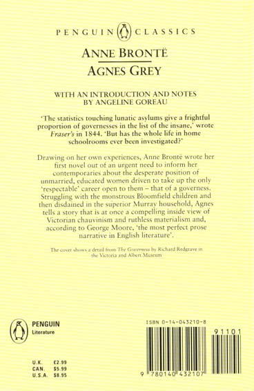 Quatrième de couverture de « AGNES GREY »