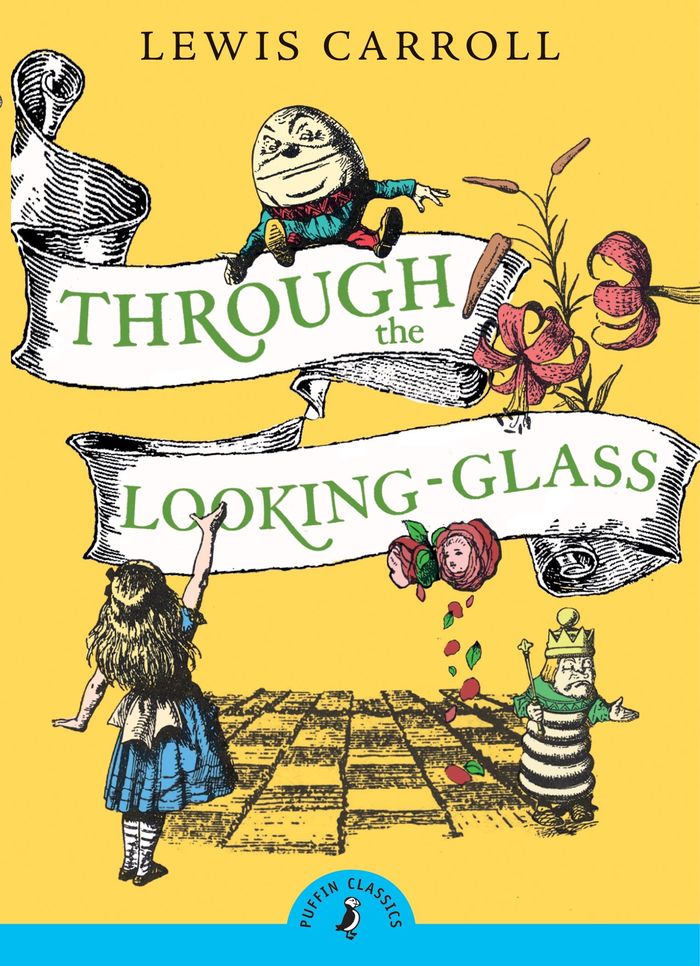 Couverture du livre « PUFFIN CLASSICS - THROUGH THE LOOKING GLASS AND WHAT ALICE FOUND THERE » de Carroll/riddell, librairie Les Contes Infusés à Corte