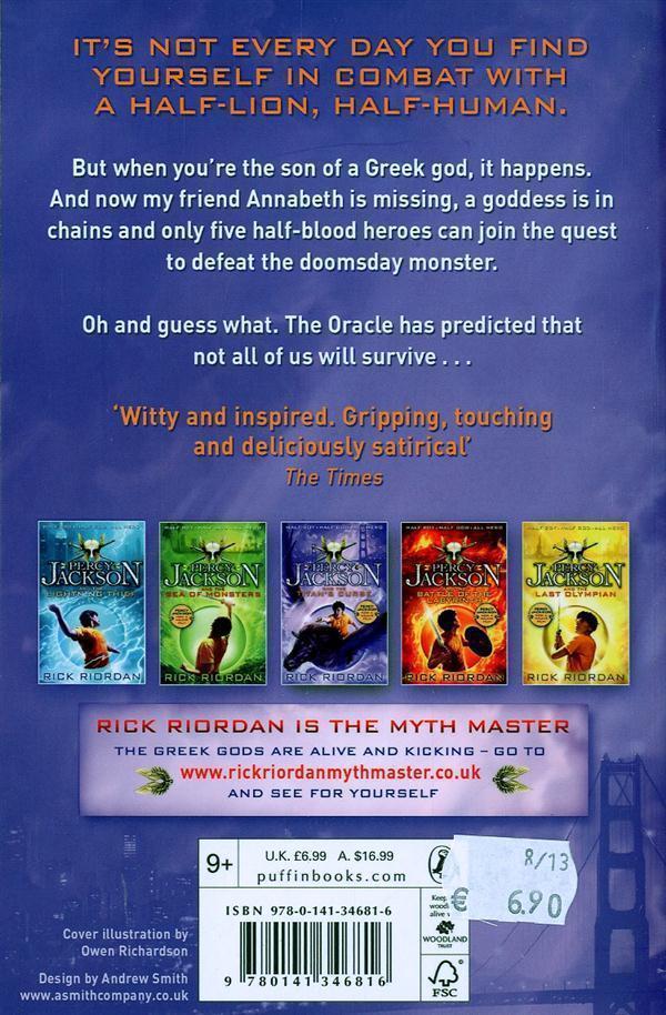 Quatrième de couverture de « PERCY JACKSON AND THE OLYMPIANS - PERCY JACKSON AND THE TITAN'S CURSE (BOOK 3) »