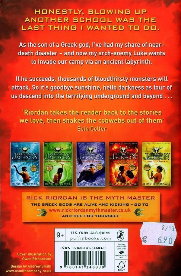 Quatrième de couverture de « PERCY JACKSON AND THE OLYMPIANS - PERCY JACKSON AND THE BATTLE OF THE LABYRINTH (BOOK 4) »