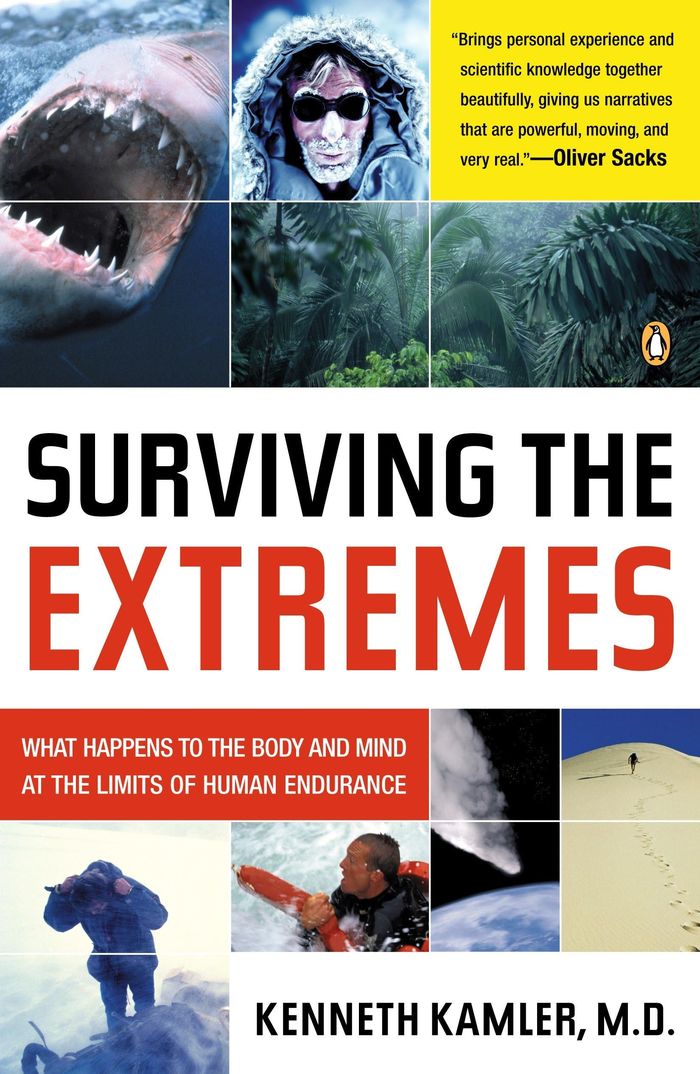 Couverture du livre « SURVIVING THE EXTREMES - WHAT HAPPENS TO THE BODY AND MIND AT THE LIMITS OF HUMAN ENDURANCE », librairie Les Contes Infusés à Corte