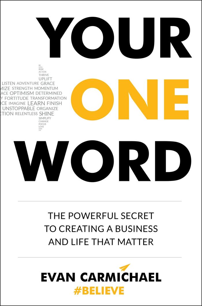 Couverture du livre « YOUR ONE WORD - THE POWERFUL SECRET TO CREATING A BUSINESS AND LIFE THAT MATTER », librairie Les Contes Infusés à Corte