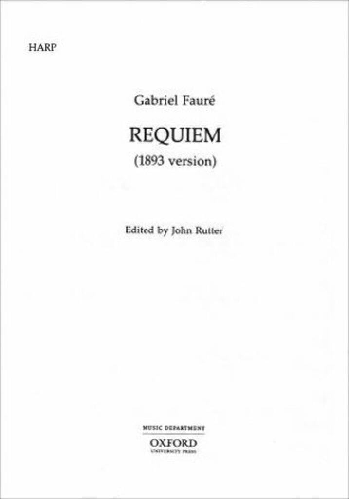 Couverture du livre « REQUIEM (1893 VERSION) » de Faure Gabriel, librairie Les Contes Infusés à Corte