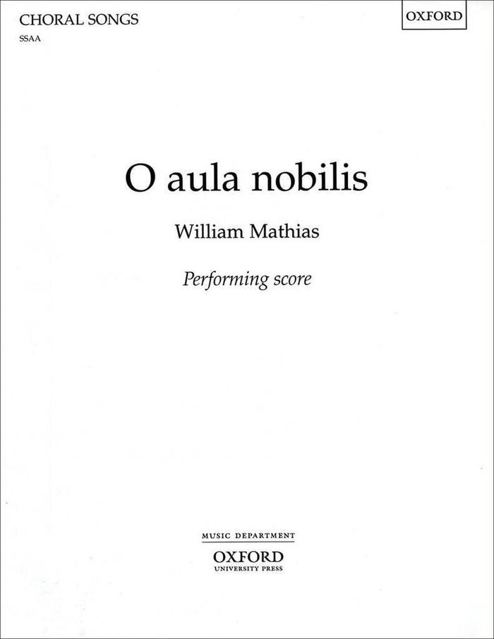 Couverture du livre « O AULA NOBILIS CHANT » de Mathias William, librairie Les Contes Infusés à Corte