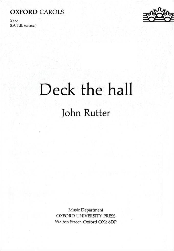 Couverture du livre « DECK THE HALL CHANT » de Rutter John, librairie Les Contes Infusés à Corte