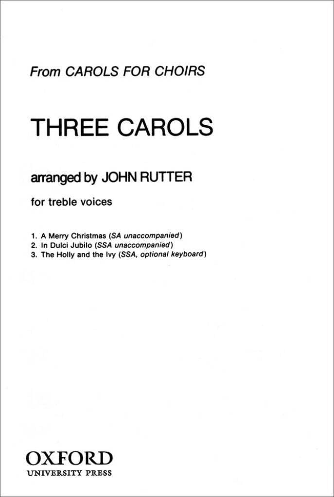 Couverture du livre « THREE CAROLS CHANT », librairie Les Contes Infusés à Corte