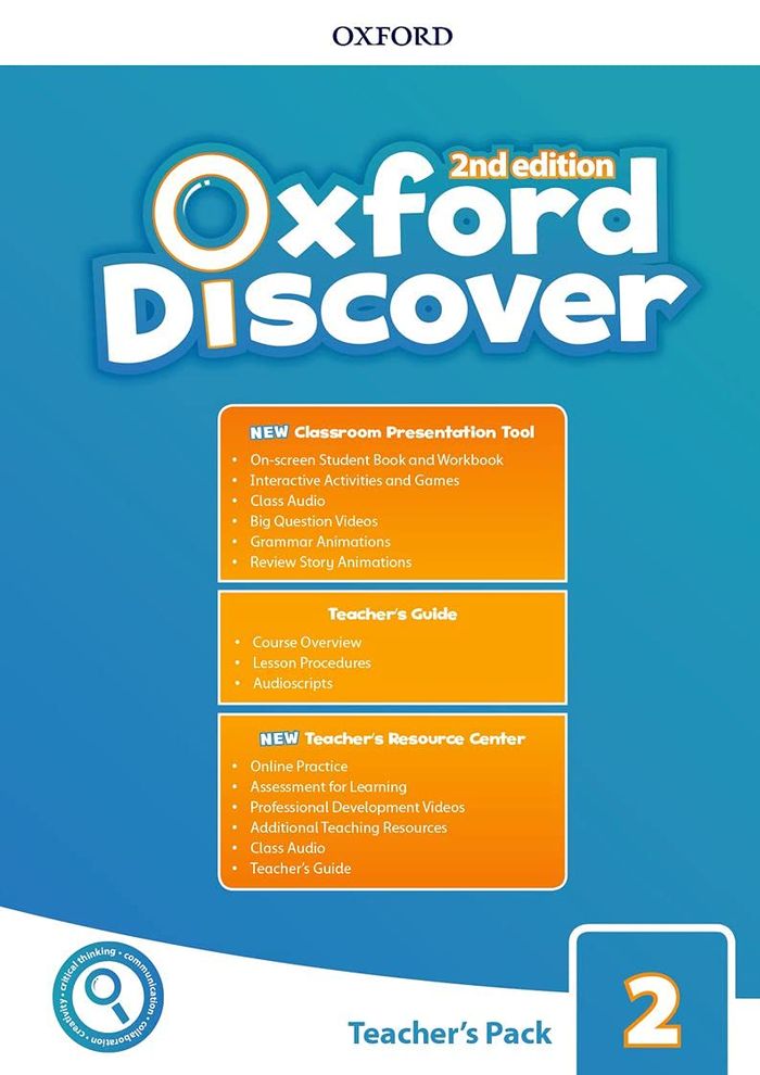 Couverture du livre « OXFORD DISCOVER LEVEL 2ND EDITION LEVEL 2; TEACHER'S GUIDE PACK » de Xxx, librairie Les Contes Infusés à Corte