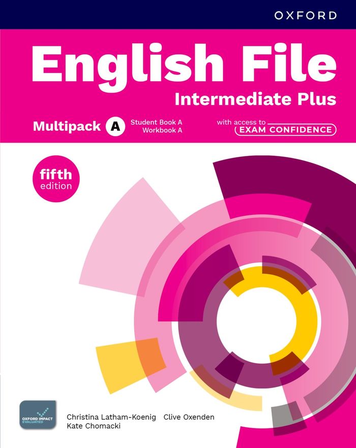 Couverture du livre « ENGLISH FILE FIFTH EDITION INTERMEDIATE PLUS; STUDENT'S BOOK & WORKBOOK WITH ACCESS TO EXAM CONFIDEN » de C-K. Al, librairie Les Contes Infusés à Corte