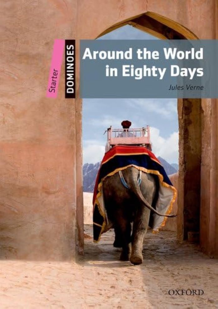 Couverture du livre « DOMINOES, NEW EDITION STARTER: AROUND THE WORLD IN EIGHTY DAYS MULTIROM PACK » de Verne, Jules, librairie Les Contes Infusés à Corte