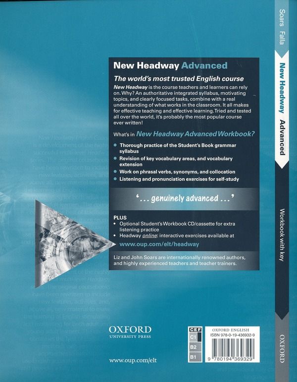 Quatrième de couverture de « NEW HEADWAY ADVANCED: WORKBOOK WITH KEY »