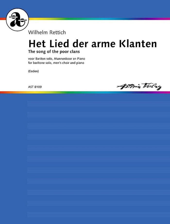 Couverture du livre « THE SONG OF THE POOR CLANS - FOR BARITONE SOLO, MENS CHOIR AND PIANO. OP. 151. BARITONE, MEN'S CHOIR », librairie Les Contes Infusés à Corte
