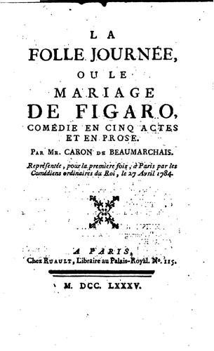 Couverture du livre « LE MARIAGE DE FIGARO » de Beaumarchais, librairie Les Contes Infusés à Corte