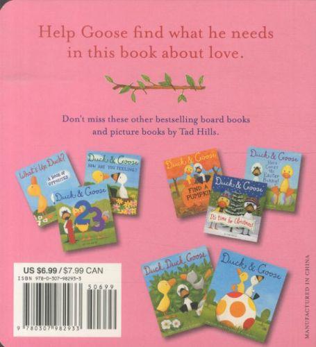 Quatrième de couverture de « DUCK AND GOOSE. GOOSE NEEDS A HUG »