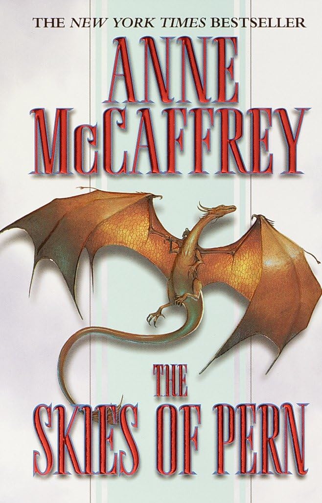 Couverture du livre « SKIES OF PERN » de Anne Mccaffrey, librairie Les Contes Infusés à Corte