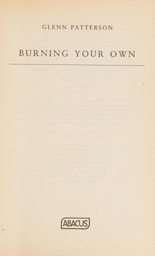 Couverture du livre « BURNING YOUR OWN », librairie Les Contes Infusés à Corte