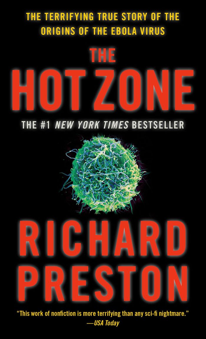 Couverture du livre « THE HOT ZONE - THE TERRIFYING TRUE STORY OF THE ORIGINS OF THE EBOLA VIRUS », librairie Les Contes Infusés à Corte