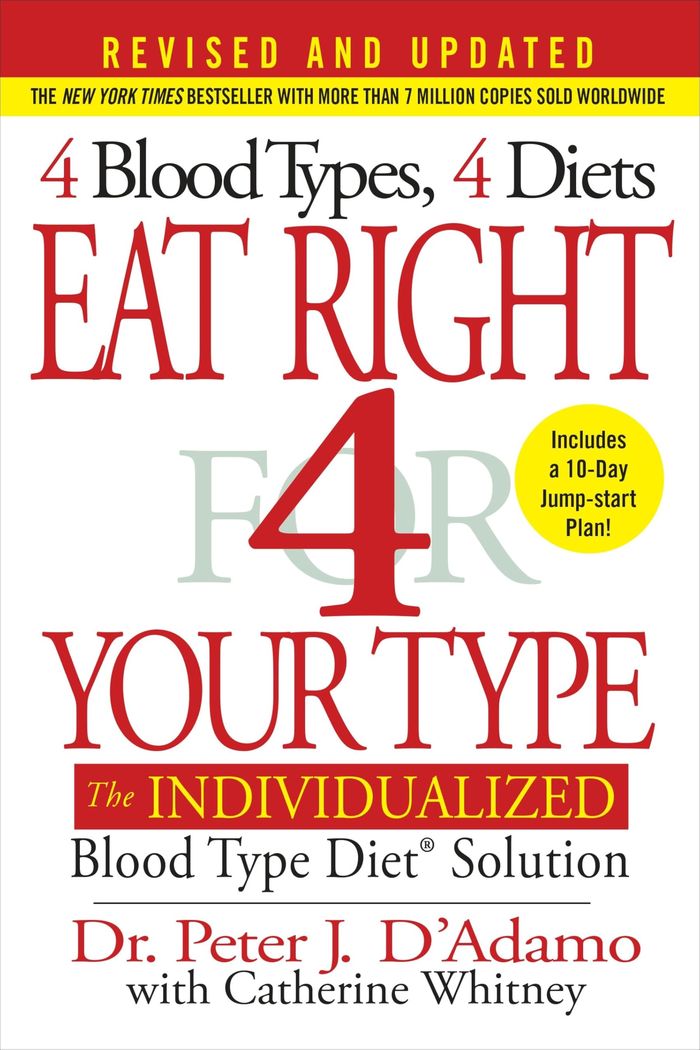 Couverture du livre « EAT RIGHT 4 YOUR TYPE (REVISED AND UPDATED) - THE INDIVIDUALIZED BLOOD TYPE DIET  SOLUTION » de D'Adamo/whitney, librairie Les Contes Infusés à Corte