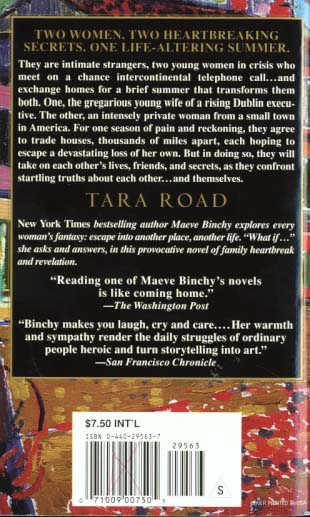 Quatrième de couverture de « TARA ROAD »