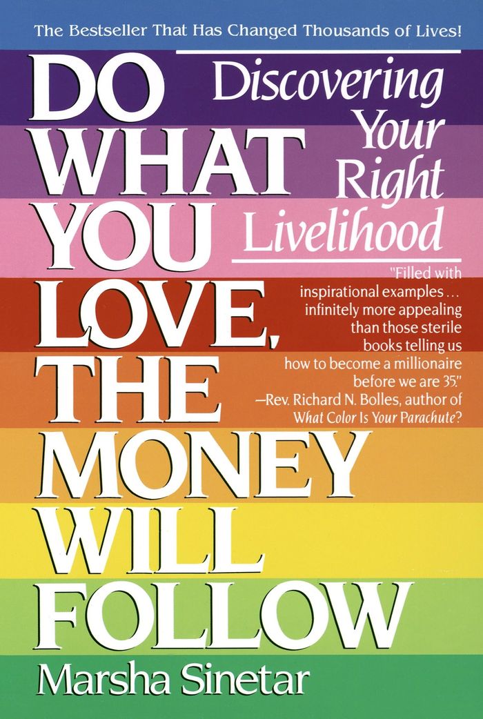 Couverture du livre « DO WHAT YOU LOVE, THE MONEY WILL FOLLOW - DISCOVERING YOUR RIGHT LIVELIHOOD » de Marsha Sinetar, librairie Les Contes Infusés à Corte