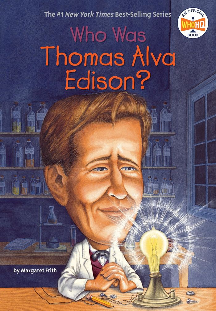 Couverture du livre « WHO WAS? - WHO WAS THOMAS ALVA EDISON? » de Hq/o'Brien Frith/who, librairie Les Contes Infusés à Corte