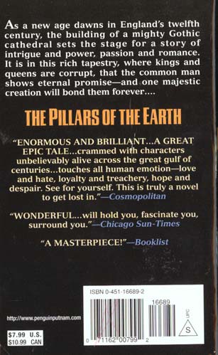 Quatrième de couverture de « KINGSBRIDGE - THE PILLARS OF THE EARTH - A NOVEL »