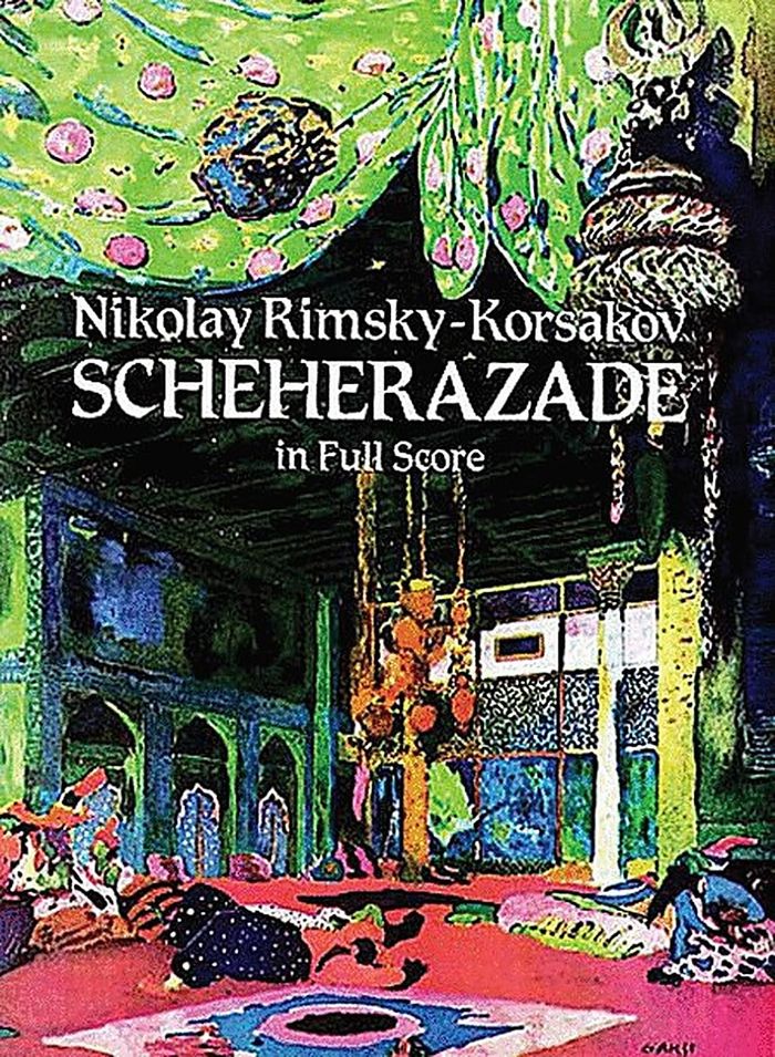 Couverture du livre « NIKOLAY RIMSKY-KORSAKOV: SHEHERAZADE (FULL SCORE) », librairie Les Contes Infusés à Corte