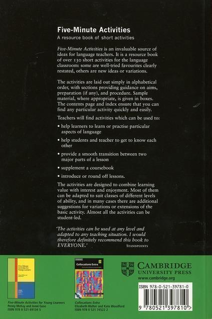 Quatrième de couverture de « FIVE-MINUTE ACTIVITIES »