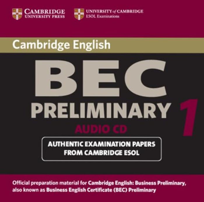 Couverture du livre « CAMBRIDGE BEC PRELIMINARY 1 CD », librairie Les Contes Infusés à Corte