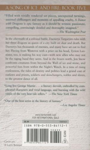 Quatrième de couverture de « A SONG OF ICE AND FIRE - A DANCE WITH DRAGONS - A SONG OF ICE AND FIRE: BOOK FIVE »