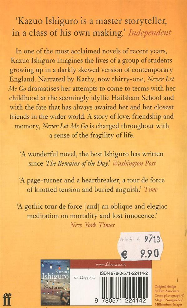 Quatrième de couverture de « NEVER LET ME GO »