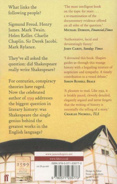 Quatrième de couverture de « CONTESTED WILL: WHO WROTE SHAKESPEARE? »