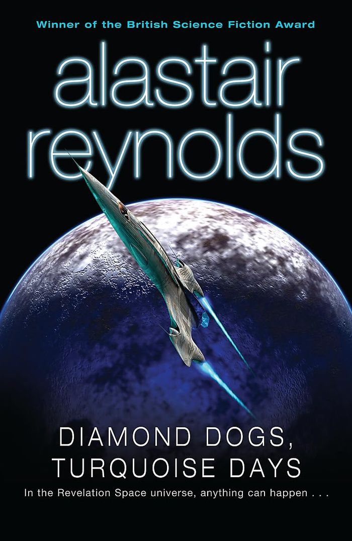 Couverture du livre « DIAMOND DOGS, TURQUOISE DAYS » de Alastair Reynolds, librairie Les Contes Infusés à Corte