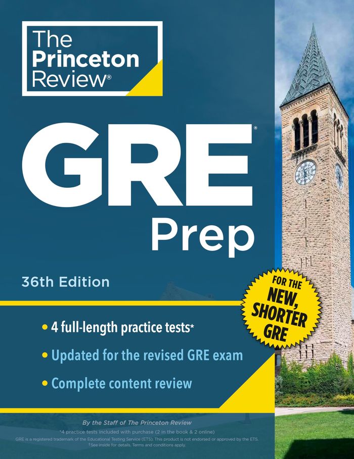 Couverture du livre « PRINCETON REVIEW GRE PREP, 36TH EDITION - 4 PRACTICE TESTS + REVIEW & TECHNIQUES + ONLINE FEATURES » de Review Princeton, librairie Les Contes Infusés à Corte
