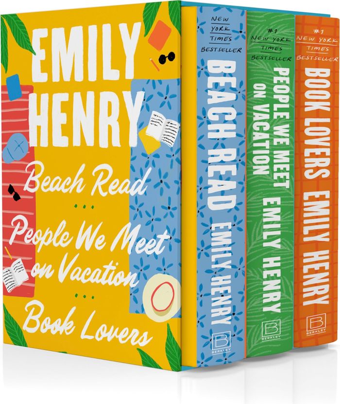 Couverture du livre « EMILY HENRY 3-BOOK BOXED SET - BEACH READ, PEOPLE WE MEET ON VACATION, AND BOOK LOVERS » de Emily Henry, librairie Les Contes Infusés à Corte