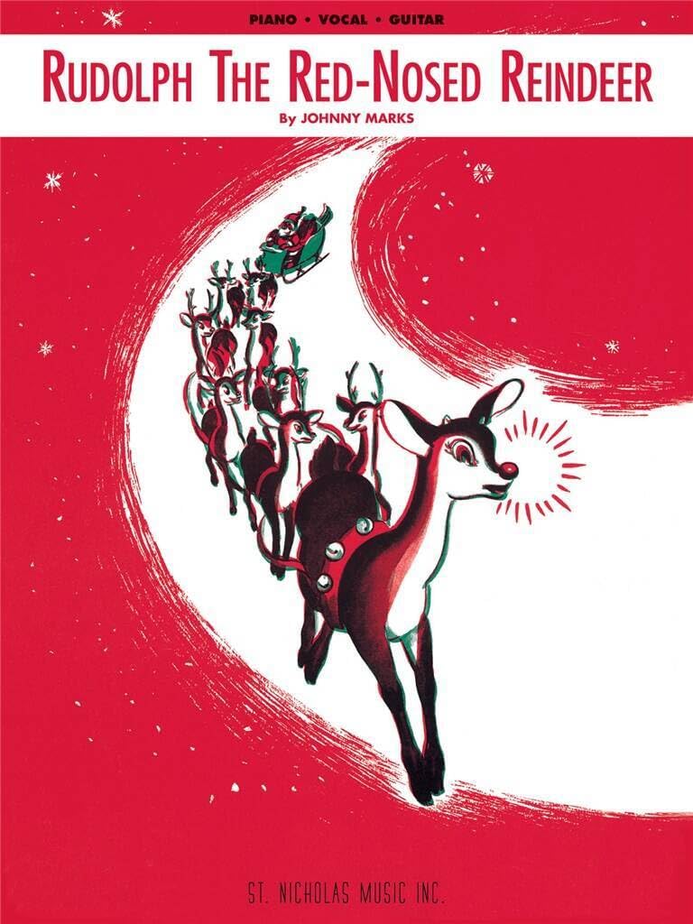Couverture du livre « RUDOLPH THE RED-NOSED REINDEER PIANO, VOIX, GUITARE » de Auteurs Divers, librairie Les Contes Infusés à Corte