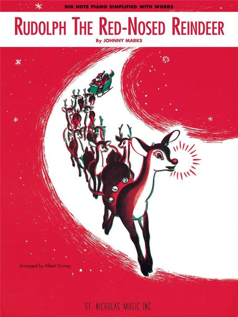 Couverture du livre « RUDOLPH THE RED-NOSED REINDEER PIANO » de Auteurs Divers, librairie Les Contes Infusés à Corte